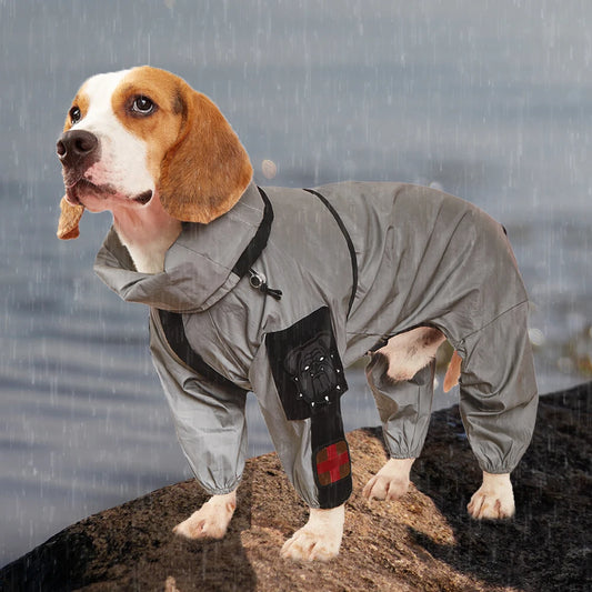 Waterproof Reflective Dog Raincoat – Adjustable Jacket for Large Breeds (Labrador, German Shepherd, Husky)