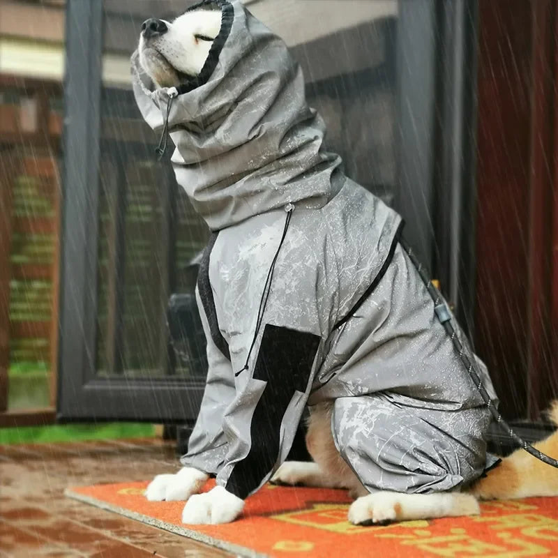 Waterproof Reflective Dog Raincoat – Adjustable Jacket for Large Breeds (Labrador, German Shepherd, Husky)